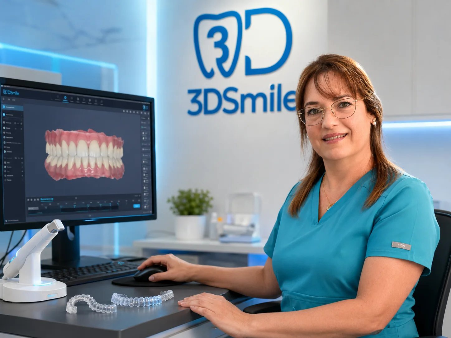 La Dra. Katerine Carracedo trabaja con planificación digital de ortodoncia